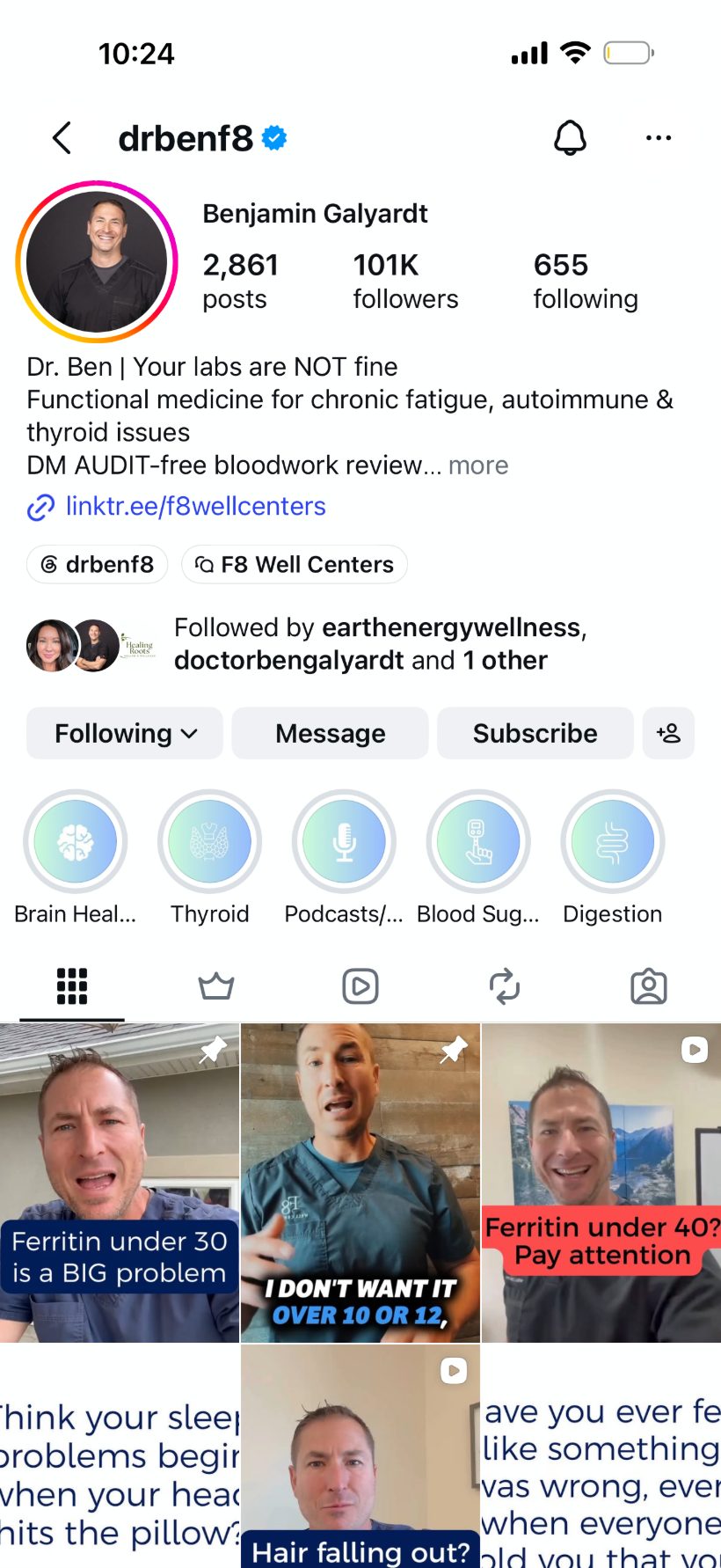 F8 Well Centers — @drbenf8 feed