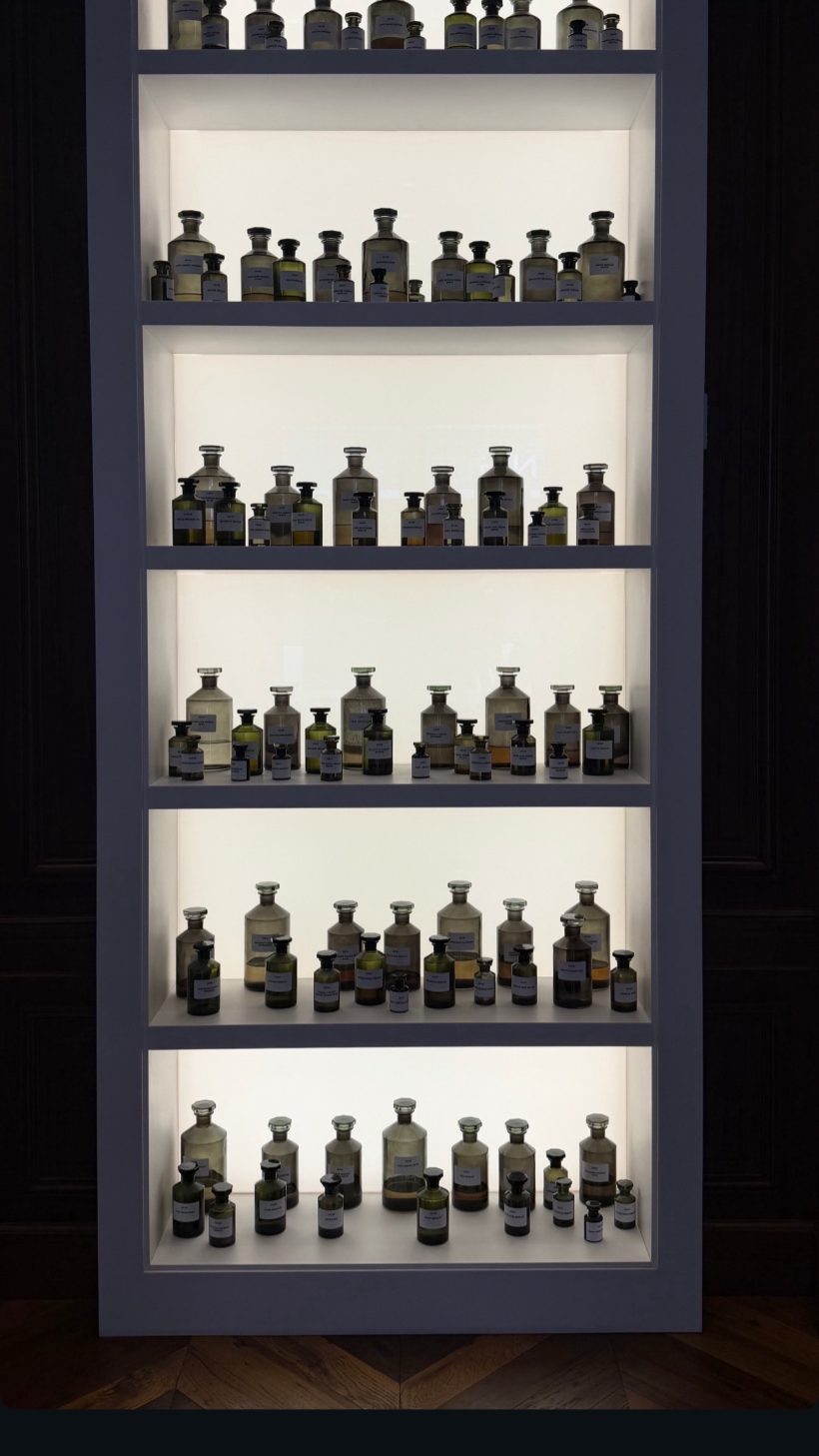 Apothecary perfume shelves